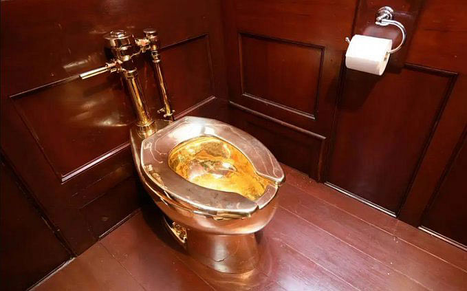 A Gold Toilet pitcure shared by a Twitter handle Crypto Coin Discovery. Photo: Twitter