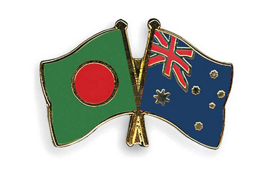 Flags of Bangladesh and Australia. Photo: BSS