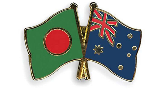 Flags of Bangladesh and Australia. Photo: BSS