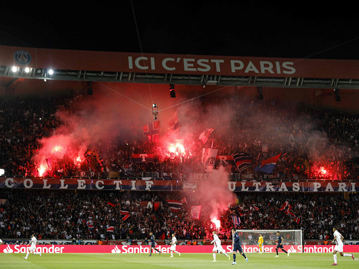 Paris Saint-Germain`s supporters cheer during the UEFA Champions league Group A football match between Paris Saint-Germain and Real Madrid, at the Parc des Princes stadium, in Paris, on 18 September 2019. Photo: AFP