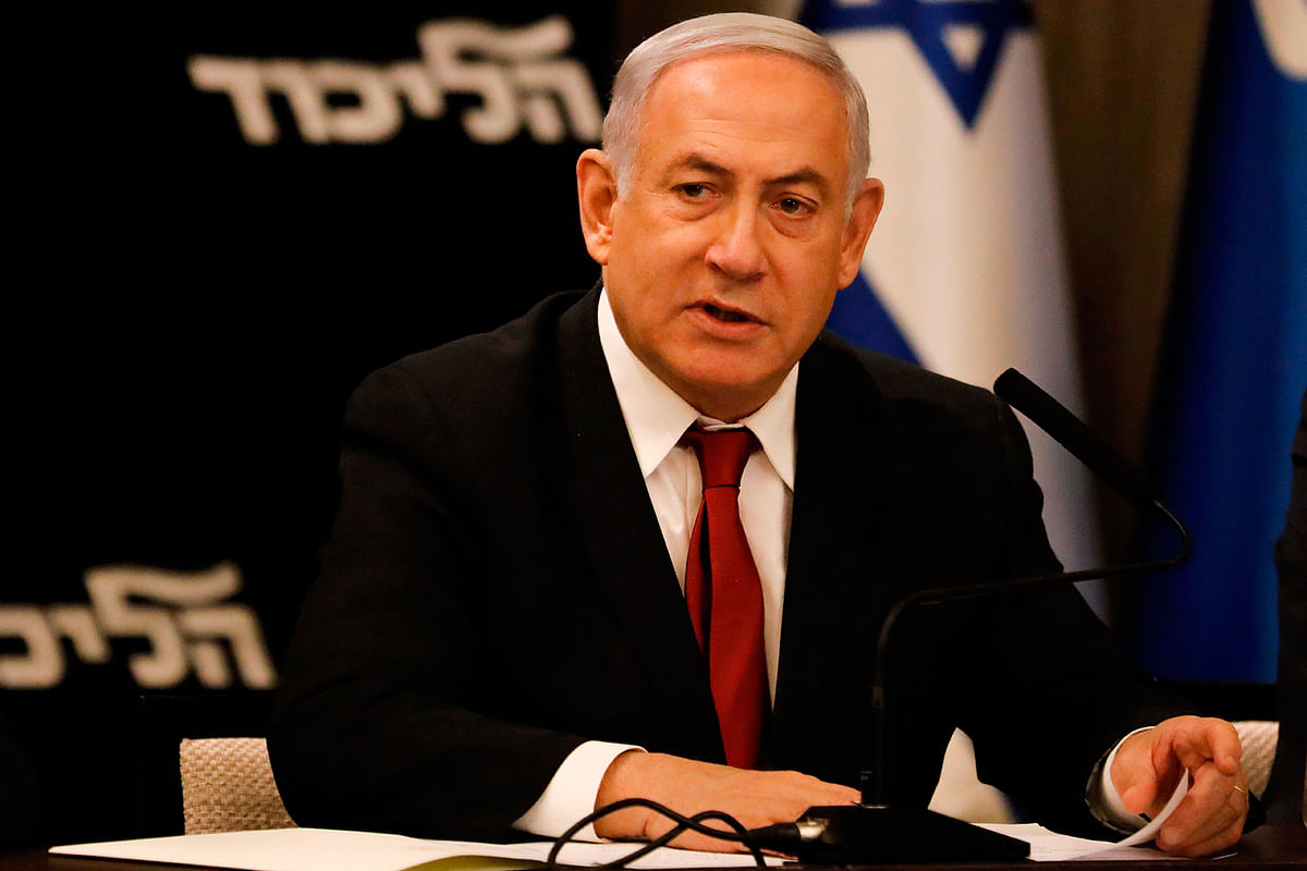 Israeli prime minister Benjamin Netanyahu speaks during his Likud party meeting in Jerusalem on 18 September, 2019. Photo: AFP