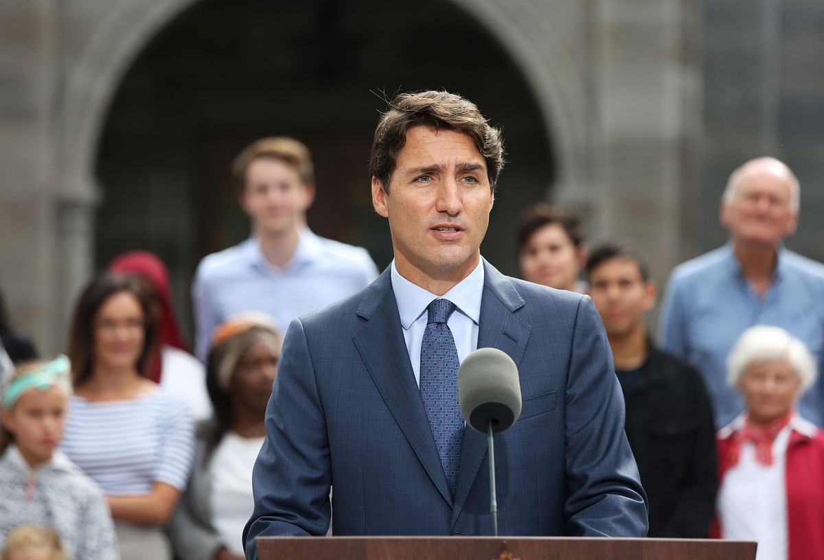 In this file photo taken on 11 September Liberal Party leader and Canada`s Prime Minister Justin Trudeau speaks during a news conference at Rideau Hall in Ottawa. Photo: AFP
