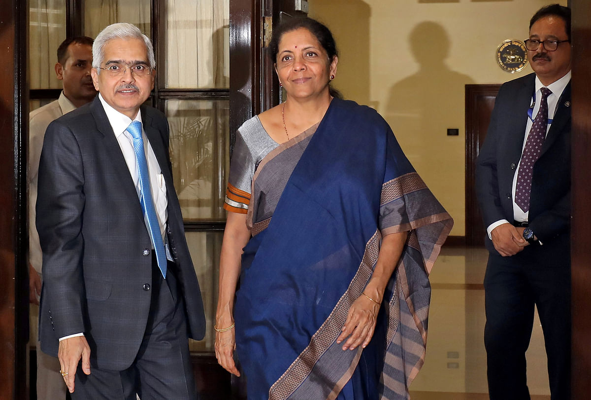 India`s finance minister Nirmala Sitharaman and the Reserve Bank of India (RBI) governor Shaktikanta Das arrive to attend the RBI`s central board meeting in New Delhi, India on 8 July 2019. Reuters File Photo