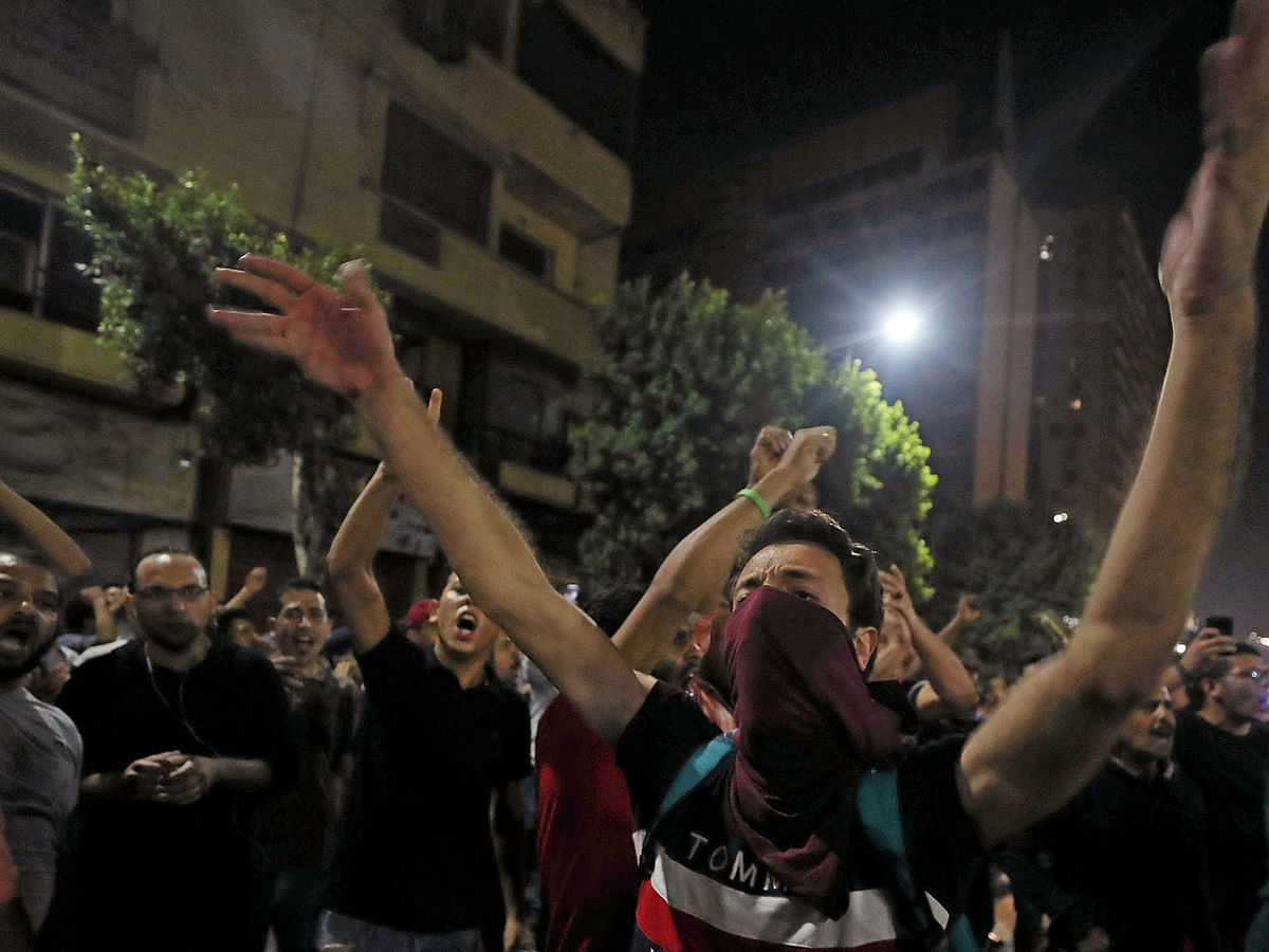 Small groups of protesters gather in central Cairo shouting anti-government slogans in Cairo, Egypt 21 September, 2019. Photo: Reuters