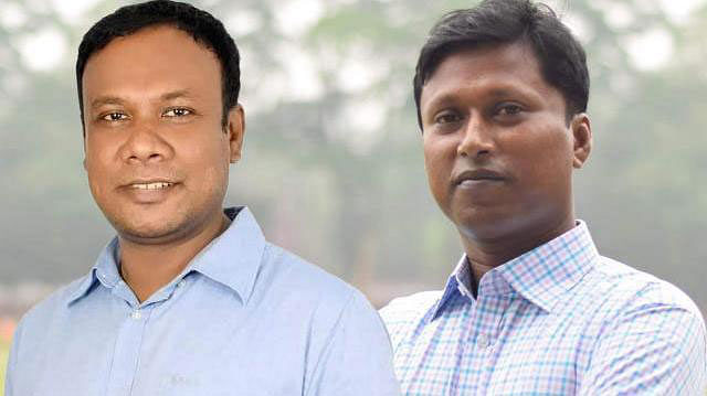 Newly elected JCD president Fazlur Rahman Khokon and general secretary Iqbal Hossain Shyamol. Prothom Alo File Photo