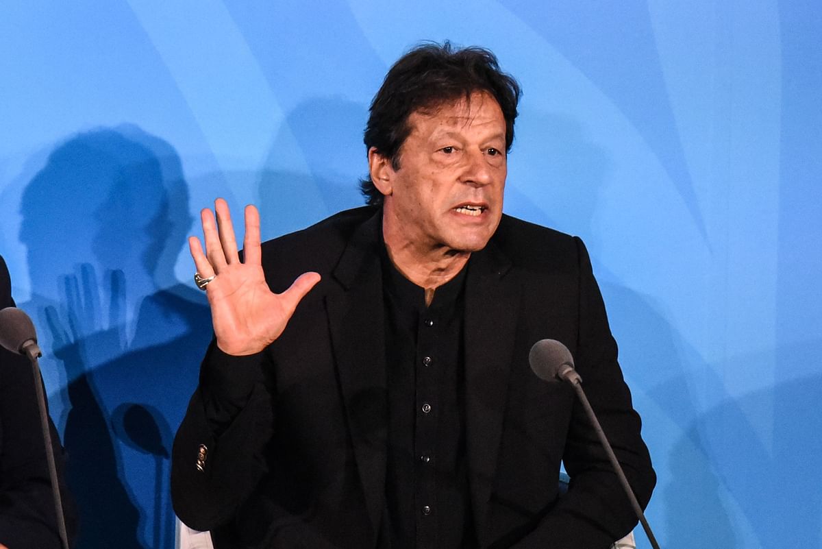 Prime minister of Pakistan Imran Khan speaks at the Climate Action Summit at the United Nations on 23 September in New York City. Photo: AFP