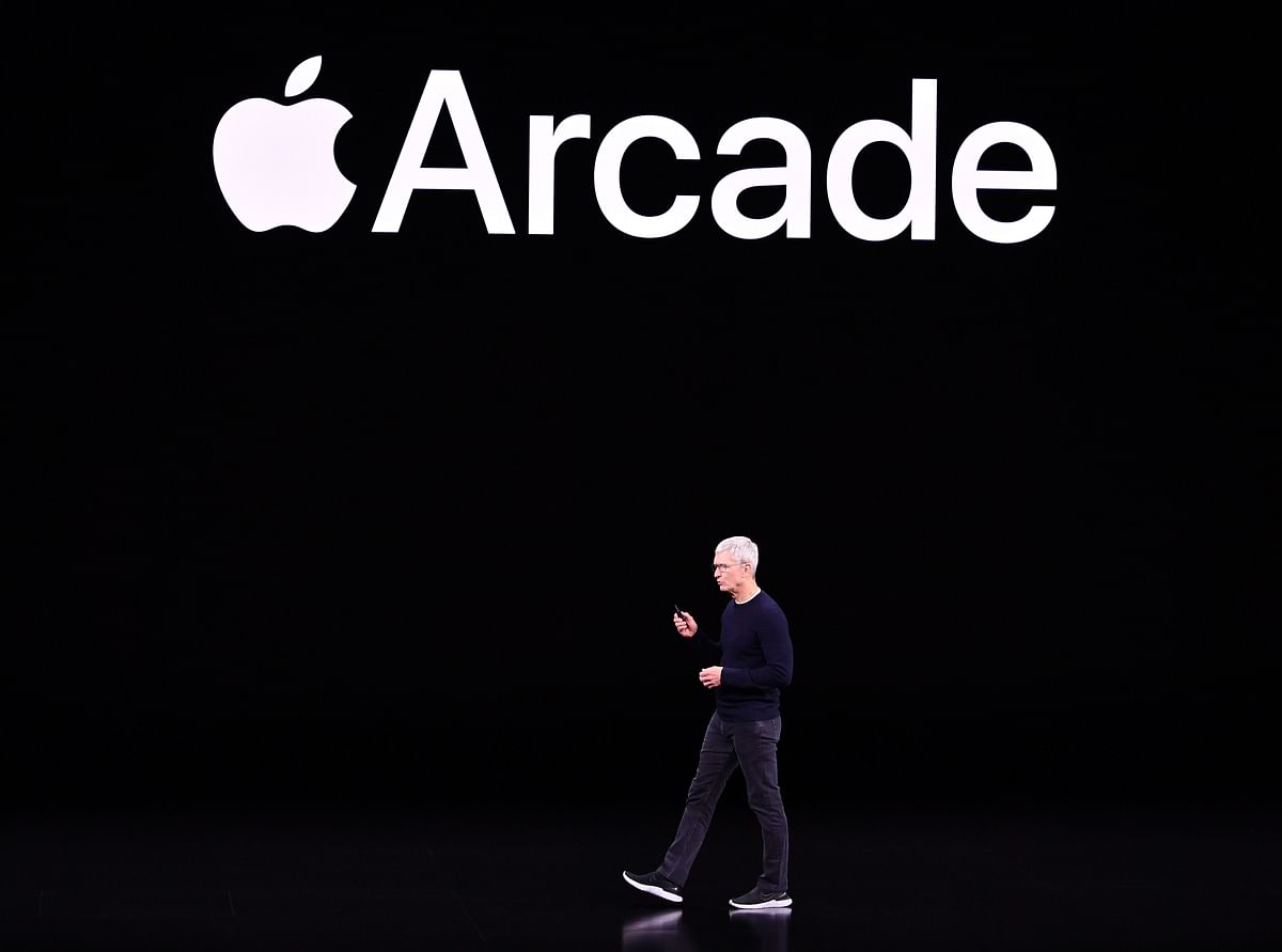 In this file photo taken on 10 September 2019 Apple CEO Tim Cook speaks on-stage during a product launch event at Apple`s headquarters in Cupertino, California. Photo: AFP