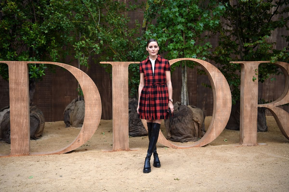 US influencer Olivia Palermo poses during a photo call prior to the Maison Dior fashion show during the Women`s Spring-Summer 2020 Ready-to-Wear collection fashion show in Paris, on 24 September. Photo: AFP