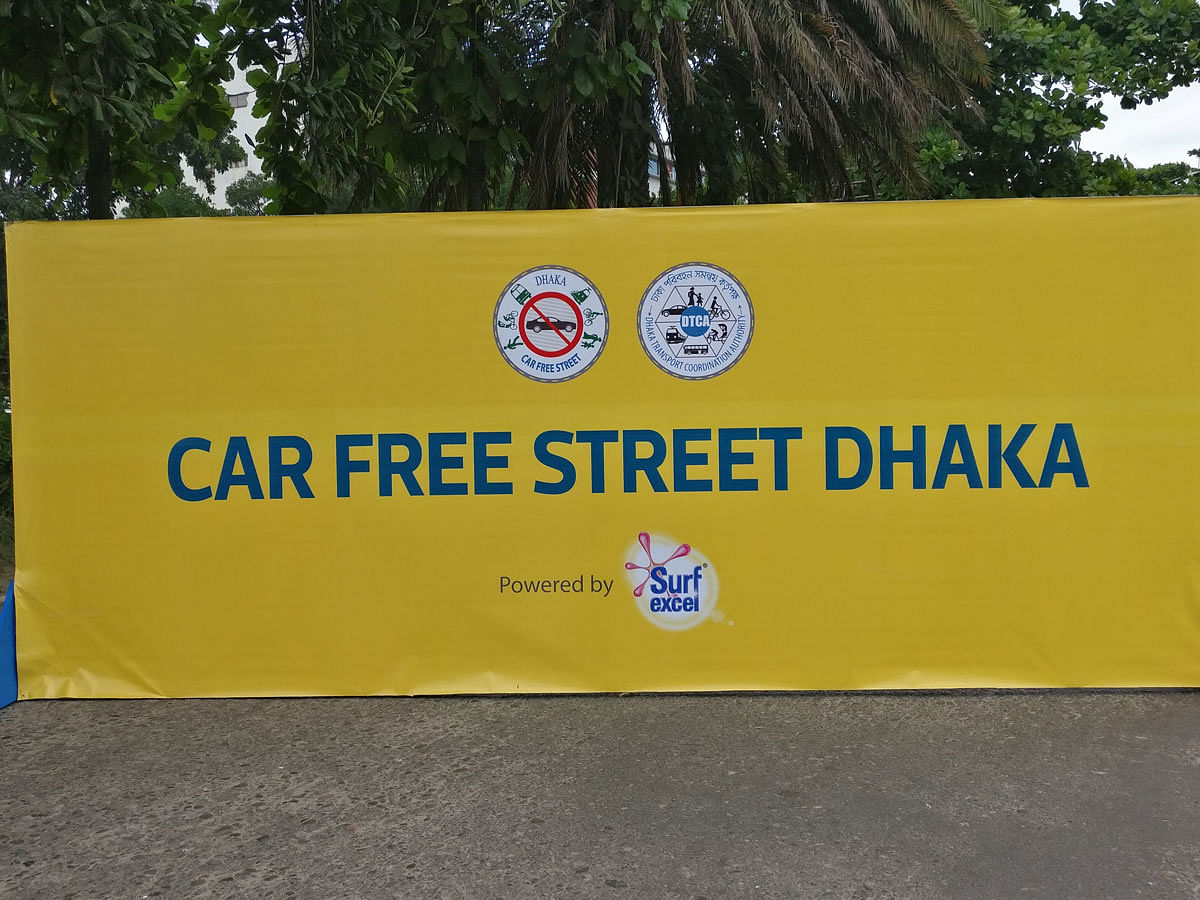 Car Free Street event being celebrated at Manik Mia Avenue on 6 September. Photo: Shameem Reza