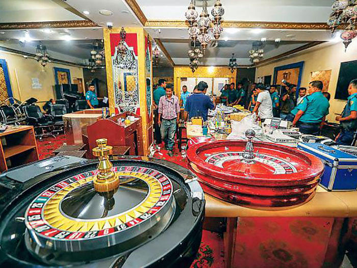 Seized casino equipment. File photo: Prothom Alo