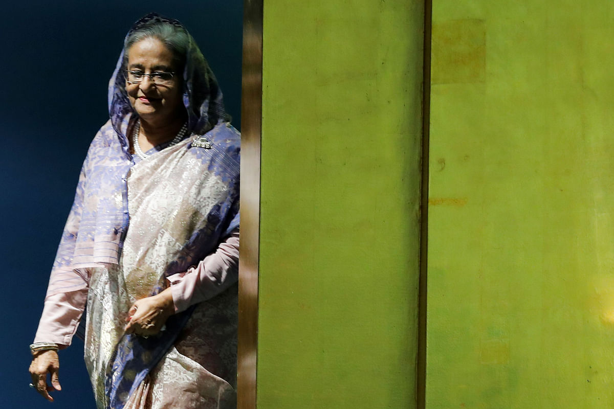Prime Minister Sheikh Hasina arrives to address the 74th session of the United Nations General Assembly at UN headquarters in New York City, New York, US, on 27 September 2019. Photo: Reuters