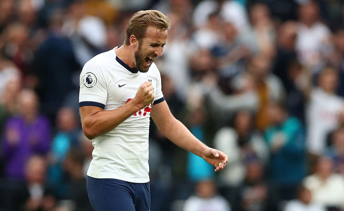 Tottenham Hotspur`s Harry Kane celebrates at the end of the match. Photo: Reuters