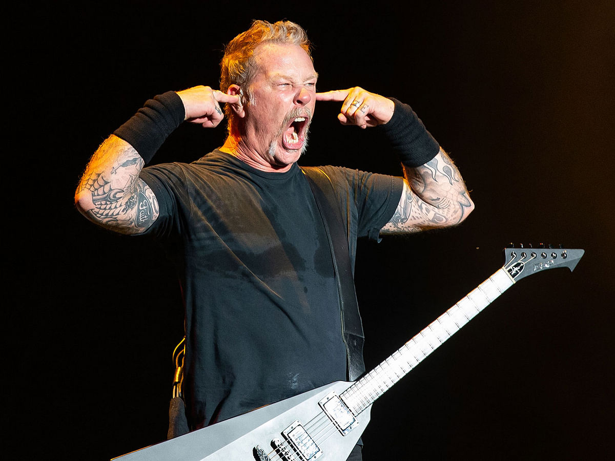 In this file photo taken on 12 October, 2018, James Hetfield of Metallica performs during the 2018 Austin City Limits Music Festival at Zilker Park in Austin, Texas. Photo: AFP