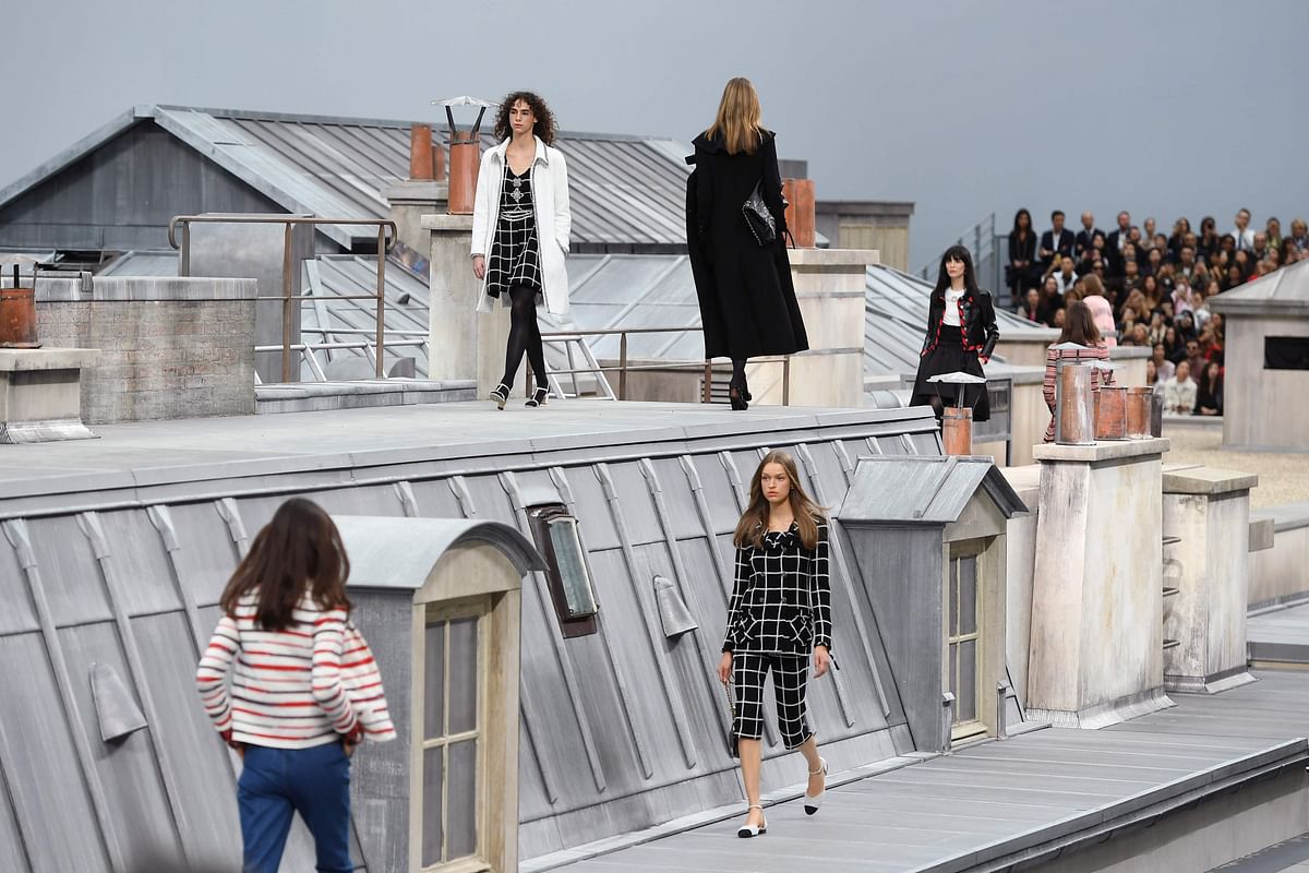 Models present creations by Chanel during the Women`s Spring-Summer 2020 Ready-to-Wear collection fashion show at the Grand Palais in Paris, on 1 October 2019. Photo: AFP