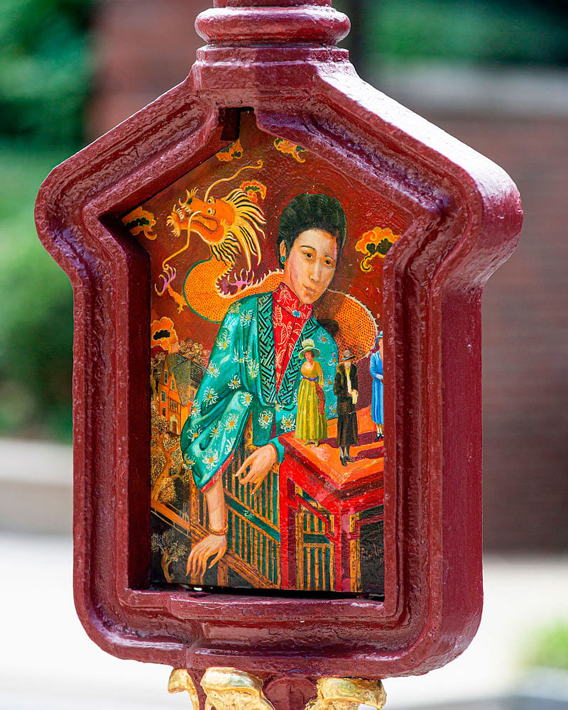 An old police and fire call box is decorated with art by artist Peter Waddell as part of the Sheridan-Kalorama Call Box Restoration Project in Washington, DC, on 16 September 2019. Decades after they helped save lives in the US capital, police and fire department call boxes still stand on city street corners, relics dating back to the 19th century when firefighters used horse-drawn wagons and cops walked the beat. Photo: AFP