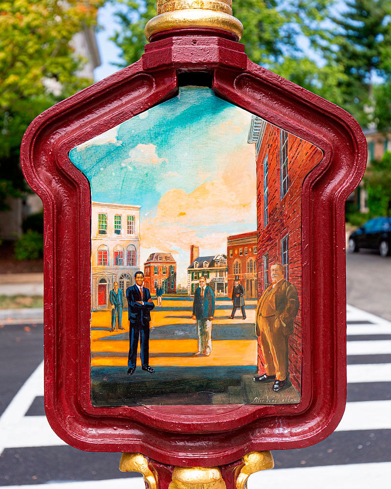 An old police and fire call box is decorated with art by artist Peter Waddell as part of the Sheridan-Kalorama Call Box Restoration Project in Washington, DC, on 16 September 2019. Photo: AFP