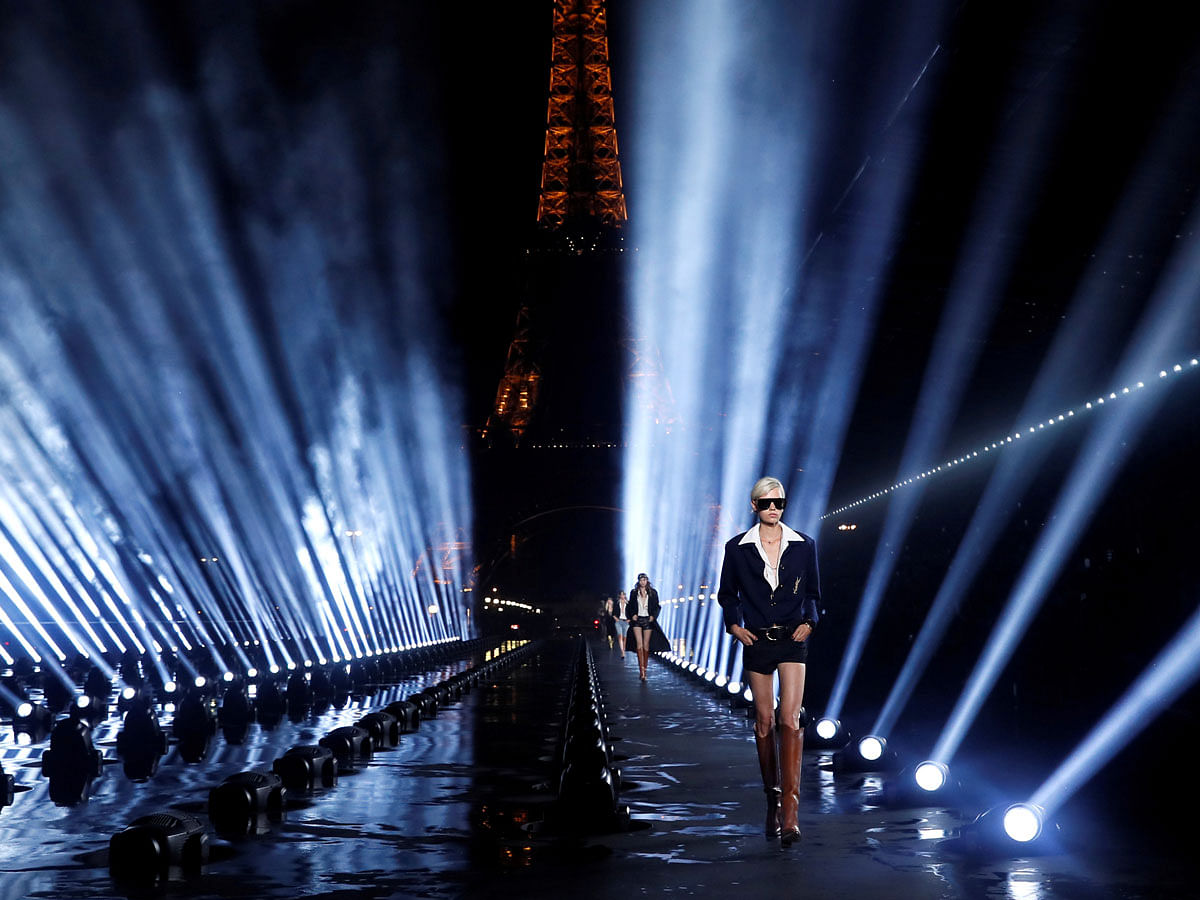 Models present creations by designer Anthony Vaccarello as part of his Spring/Summer 2020 women`s ready-to-wear collection show for fashion house Saint Laurent during Paris Fashion Week in Paris, France, 24 September 2019. Photo: Reuters