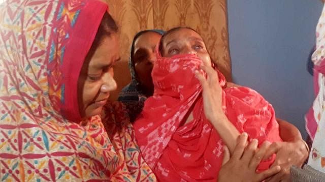 BUET student Abrar Fahad`s mother Rokeya Khatun laments of her son`s death on 7 October, 2019. Photo: Towhidi Hassan