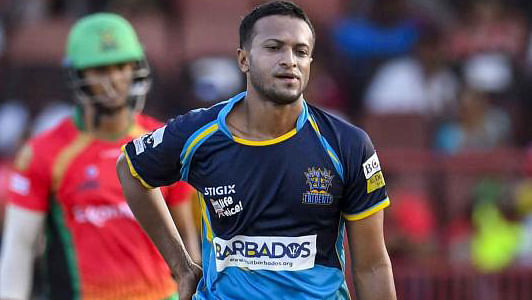 Shakib fails as his side loses qualifier in CPL. Photo: Twitter