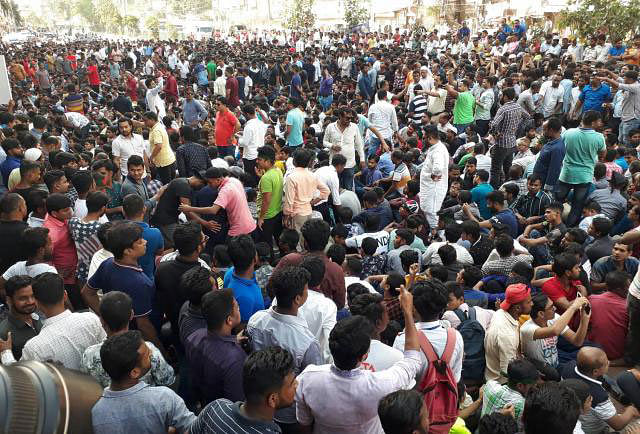 BNP activists at the rally protesting the murder of BUET student Abrar Fahad on Saturday. Photo: Prothom Alo