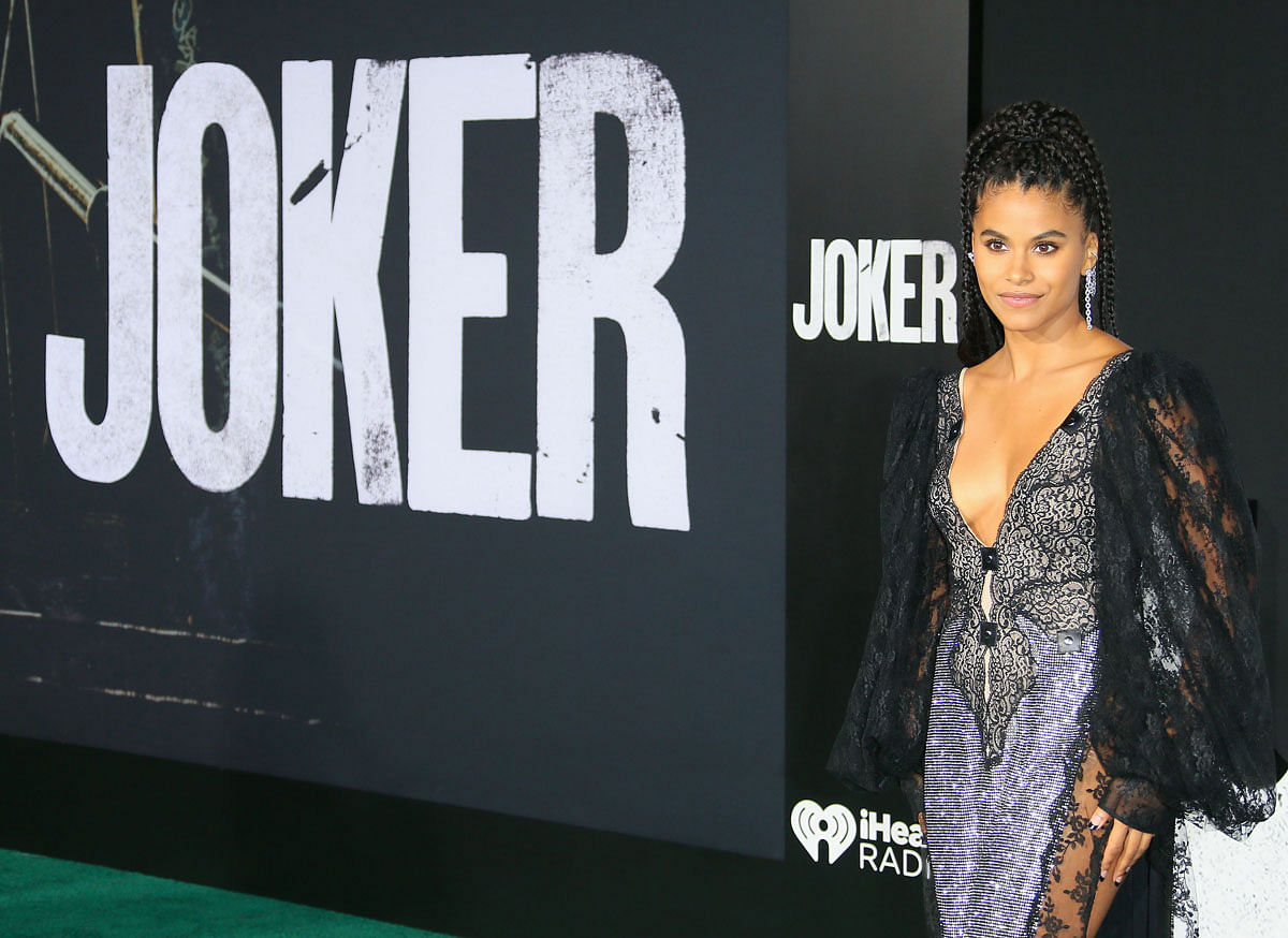 In this file photo taken on 28 September, 2019 US-German actress Zazie Beetz arrives for the premiere of Warner Bros` `Joker` at TCL Chinese Theatre in Hollywood. Photo: AFP
