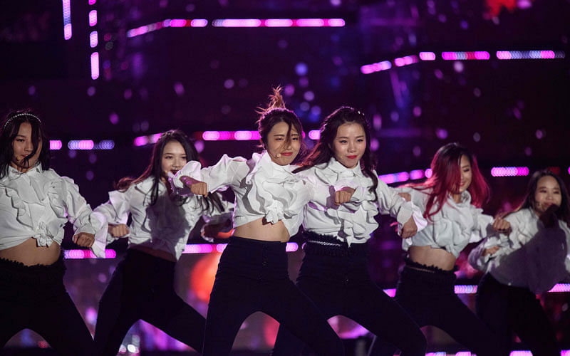 In a photo taken on 11 October 2019, competitors from Canada perform at the ‘K-pop World Festival’ in Changwon. Photo: AFP