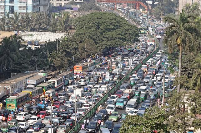Traffic congestion in the capital of Dhaka. Prothom Alo file photo