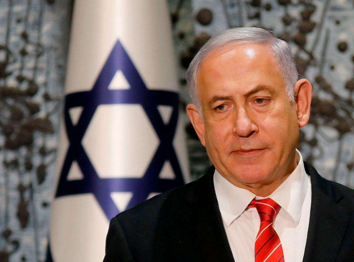 Israeli Prime Minister Benjamin Netanyahu speaks after being tasked by President Reuven Rivlin (not in frame) with forming a new government, during a press conference in Jerusalem on 25 September 2019. AFP file photo