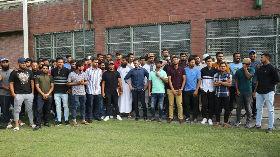 National and first class domestic cricketers in Bangladesh held a media conference on Monday.