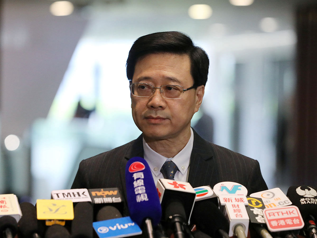 Secretary of Security John Lee Ka-Chiu announces the withdrawal of the extradition bill, in Hong Kong, China on 23 October 2019. Photo: Reuters