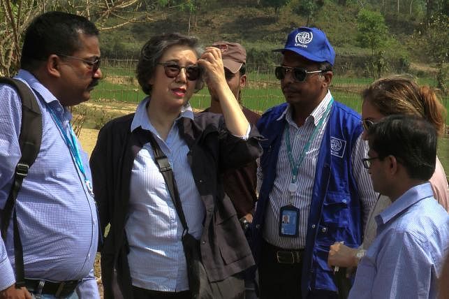 UN human rights envoy Yanghee Lee visits Rohingya refugee camps in southeastern Bangladesh. AFP File Photo