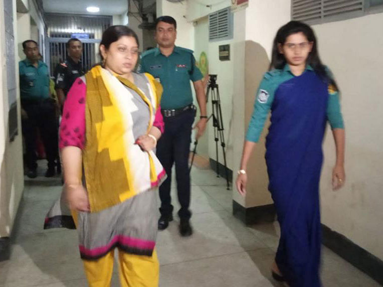 A housewife arrested over the mysterious death of a domestic help in Dhaka city`s Mohammadpur on 24 October, 2019. Photo: Sheikh Sabiha Alam