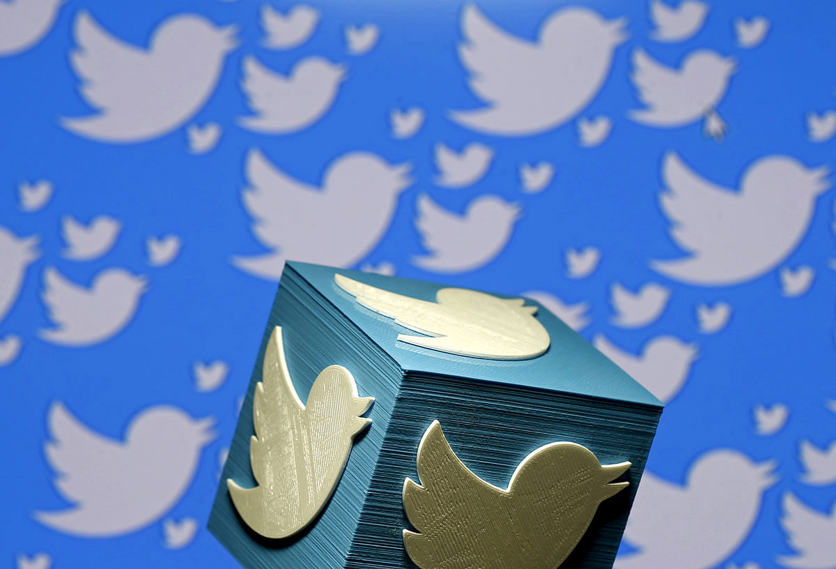 A 3D-printed logo for Twitter is seen in this picture illustration made in Zenica. Photo: Reuters