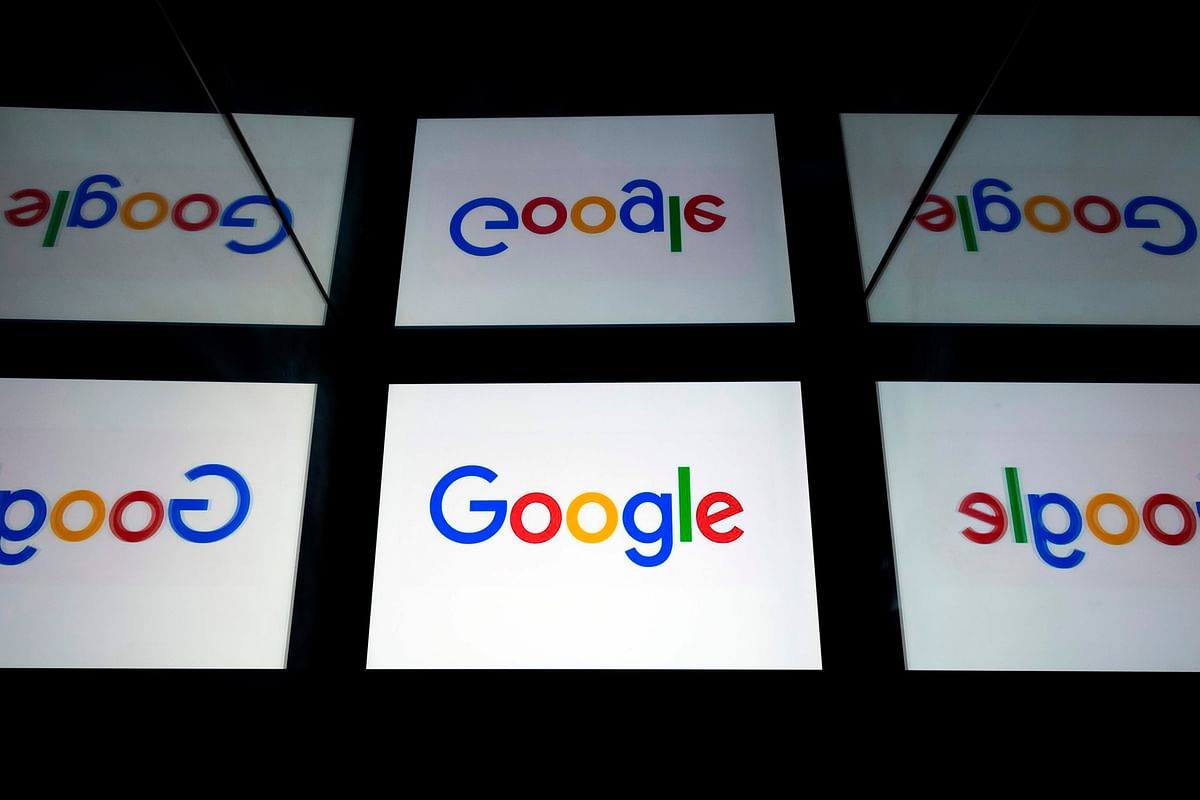 This file picture shows the US multinational technology and Internet-related services company Google logo displayed on a tablet in Paris on 18 February 2019. Photo: AFP