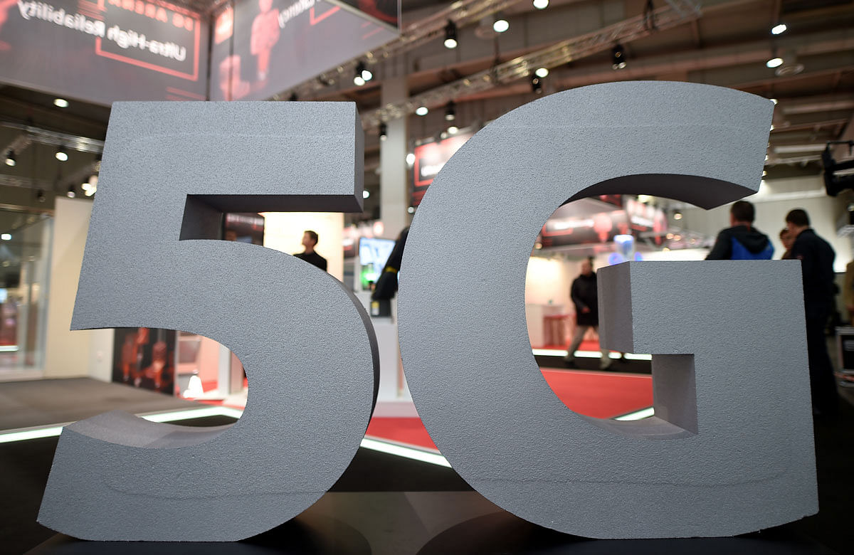 A logo of the upcoming mobile standard 5G. Photo: Reuters