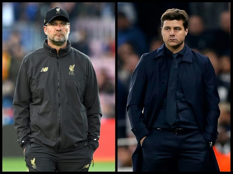 Liverpool’s Jurgen Klopp and Tottenham coach Mauricio Pochettino