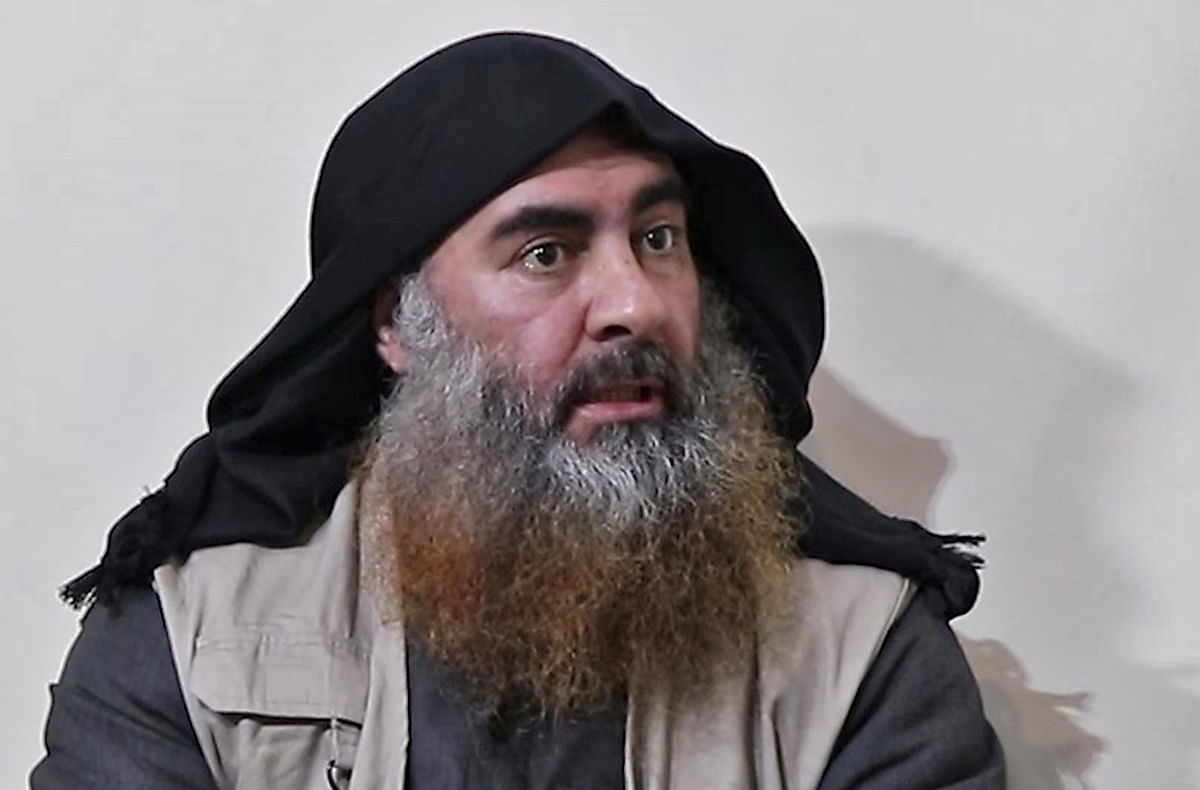 In this undated tv grab taken from a video released by Al-Furqan media published on 30 April, the chief of the Islamic State group Abu Bakr al-Baghdadi purportedly appears for the first time in five years in a propaganda video in an undisclosed location. Photo: AFP
