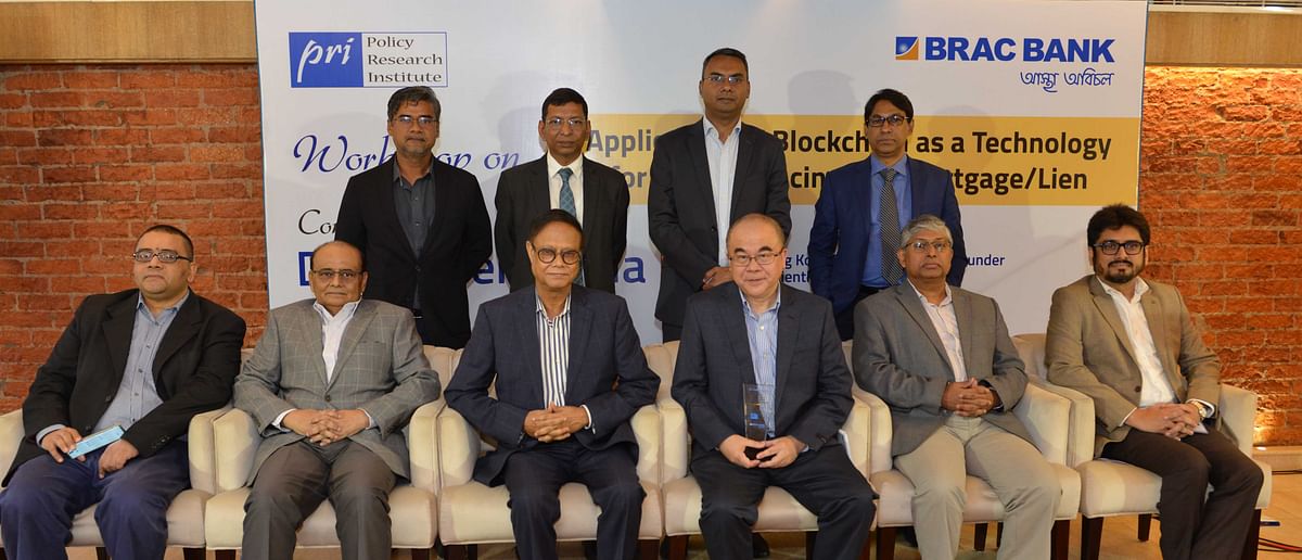 Senior officials at the blockchain technology workshop of BRAC Bank and PRI