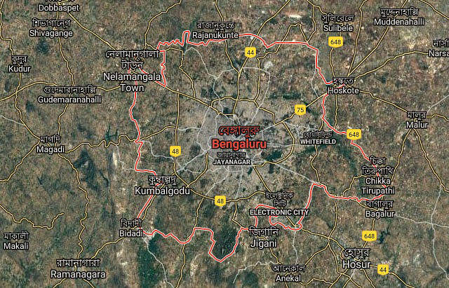 Map of Bengaluru, India. Photo: Google map screen-grab