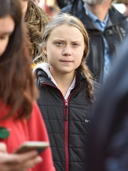 Swedish environmental activist, 16 year old Greta Thunberg attends a rally hosted by Sustainabiliteens at the Vancouver Art Gallery in Vancouver, British Columbia on 25 October 2019. Photo: AFP