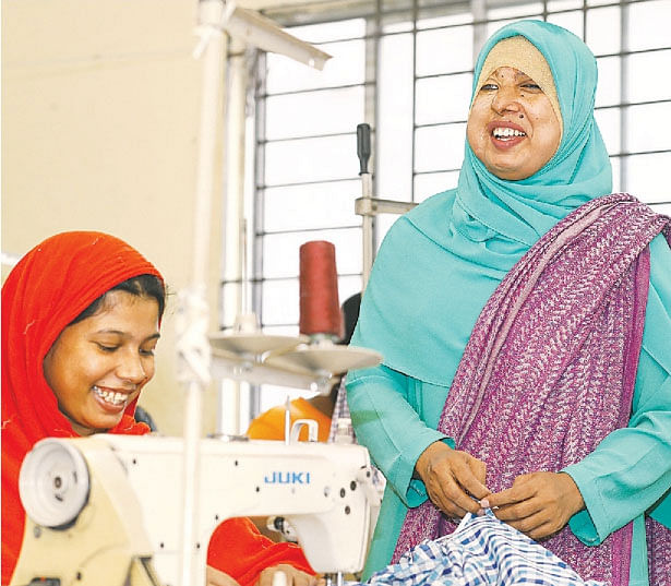 Shameema Akhter working for Grameen Check. Photo: Tanvir Ahammed