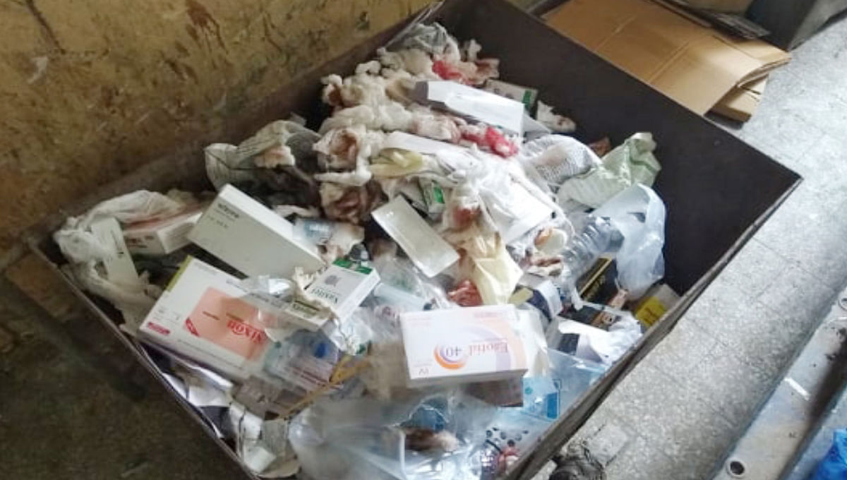 Hospitals in Narayanganj city keep dumping medical wastes in the open ignoring their consequences on the environment and human health. Photo: UNB
