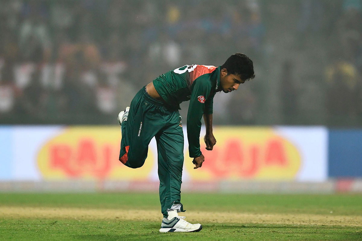 Bangladesh`s Afif Hossain celebrates after dismissing India`s Shivam Dube (not pictured) during the first T20 international cricket match of a three-match series between Bangladesh and India, at Arun Jaitley Cricket Stadium in New Delhi on 3 November 2019. Photo: AFP