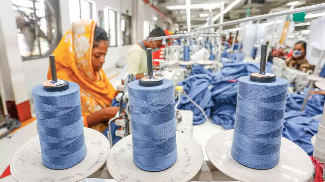 Workers work at a RMG factory in Dhaka. Photo: Hassan Raza