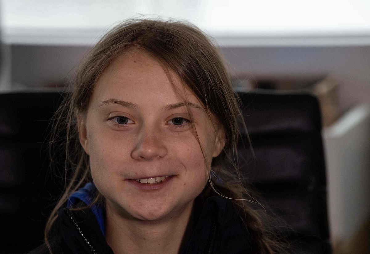 Swedish climate activist Greta Thunberg speaks to AFP during an interview aboard La Vagabonde, the boat she will be taking to return to Europe, in Hampton, Virginia, on 12 November 2019. Photo: AFP