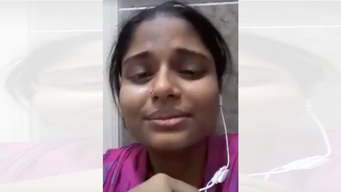 Sumi Akter, who went to Saudi Arabia to work as a house maid, was subjected to various forms of physical torture. A screen grab from a video shows her appealing for help. Photo: UNB