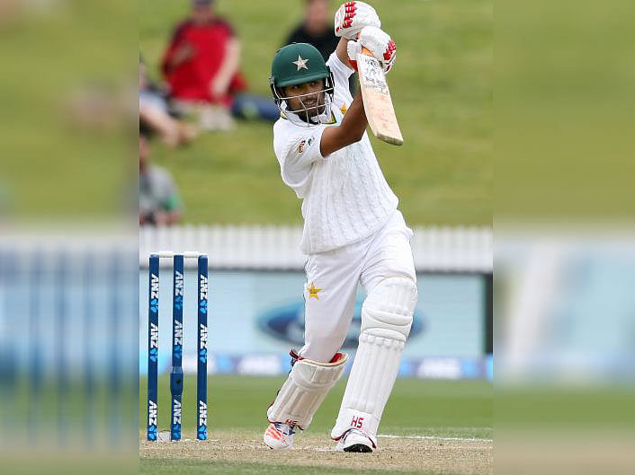 Pakistan’s Babar Azam plays a shot during day three of the second cricket Test match between New Zealand and Pakistan at Seddon Park in Hamilton. AFP File Photo