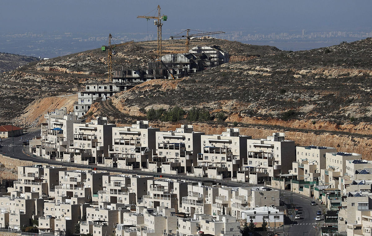 a view of the Israeli settlement of Givat Zeev, near the Palestinian city of Ramallah in the occupied West Bank, on 19 November 2019.