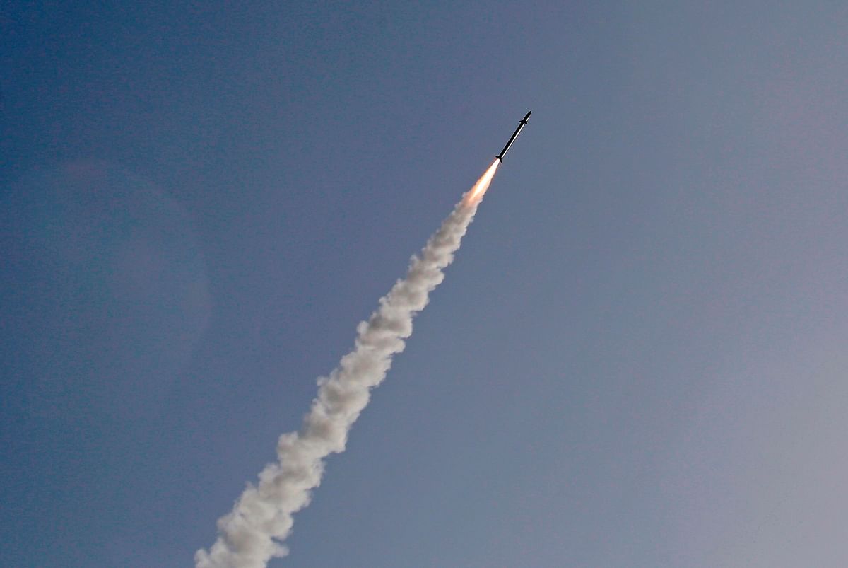An Israeli interception missile from the Iron Dome defence system, is fired above the southern Israeli city of Ashkelon on 13 November to intercept incoming short-range rockets launched from the Palestinian Gaza Strip. Photo: AFP