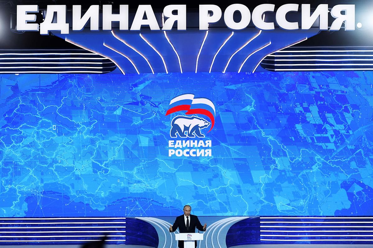 In this file photo taken on 8 December 2018, Russian president Vladimir Putin delivers a speech during the plenary session of the United Russia Party`s 18th convention in Moscow. Russian leader Vladimir Putin is set on 23 November 2019 to address a United Russia convention as the ruling party struggles to overcome a major crisis amid the public`s growing desire for change. Photo: AFP